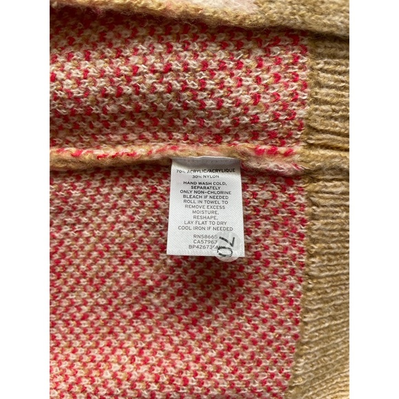 BP. Long Plaid Cardigan Beige Nougat Dapper - Picture 5 of 5